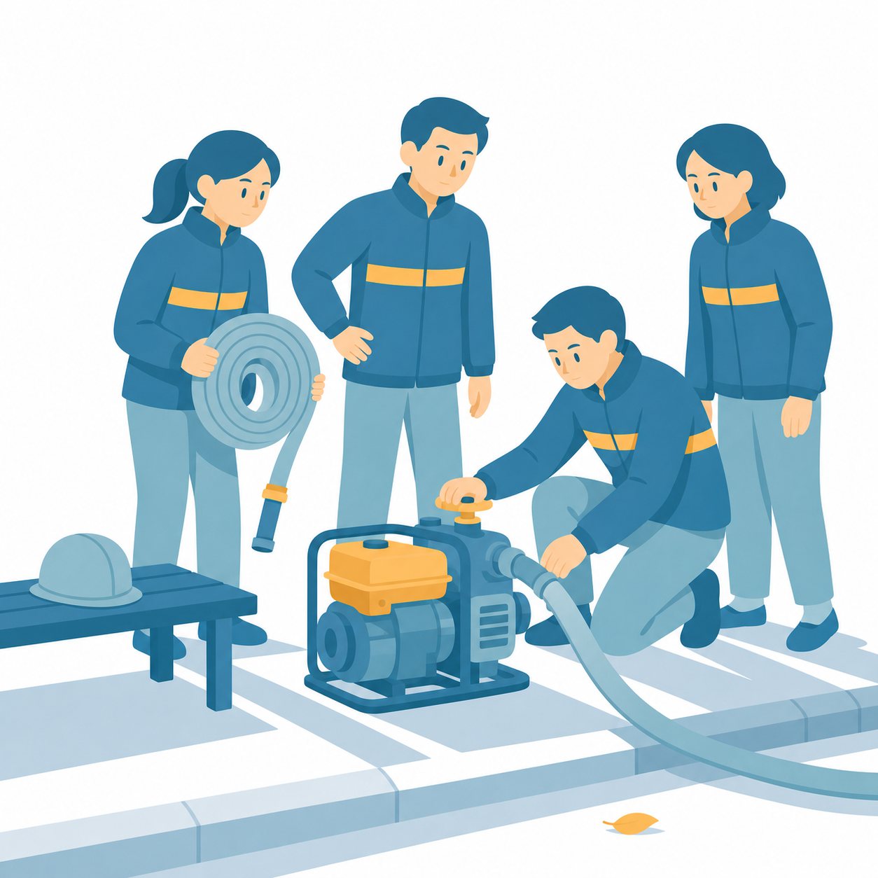 消防団｜社会ことば辞典。地域の人たちが協力して、火事や災害からまちを守る組織です。