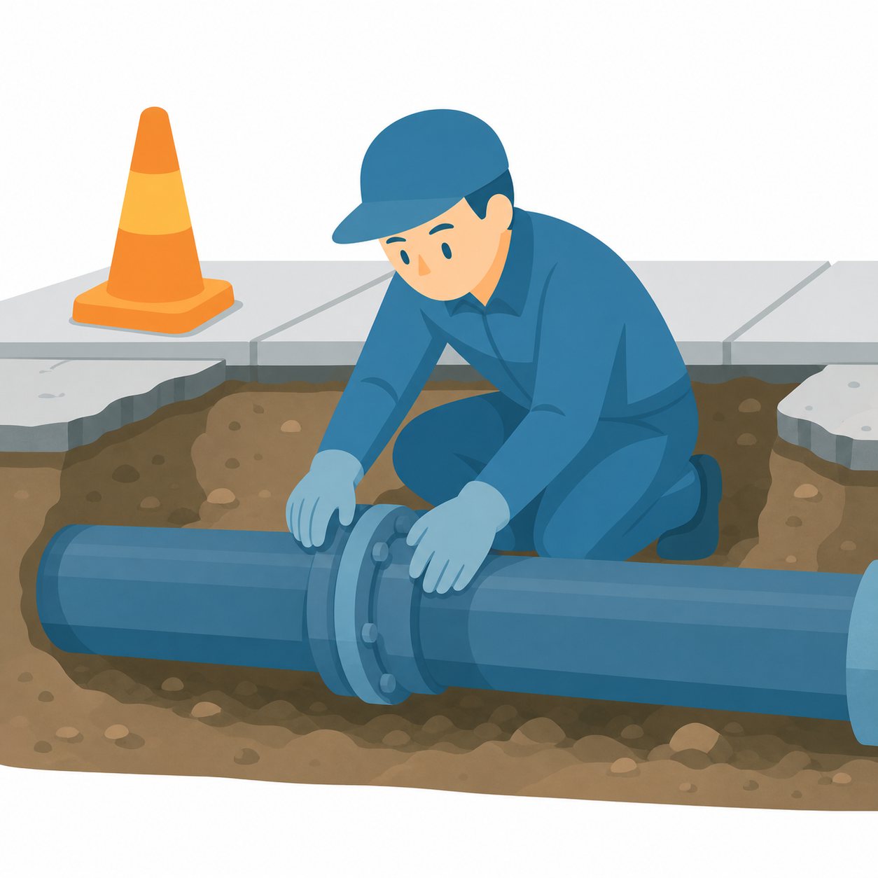 水道管｜社会ことば辞典。水道水を家庭や学校などへ送るための管です。