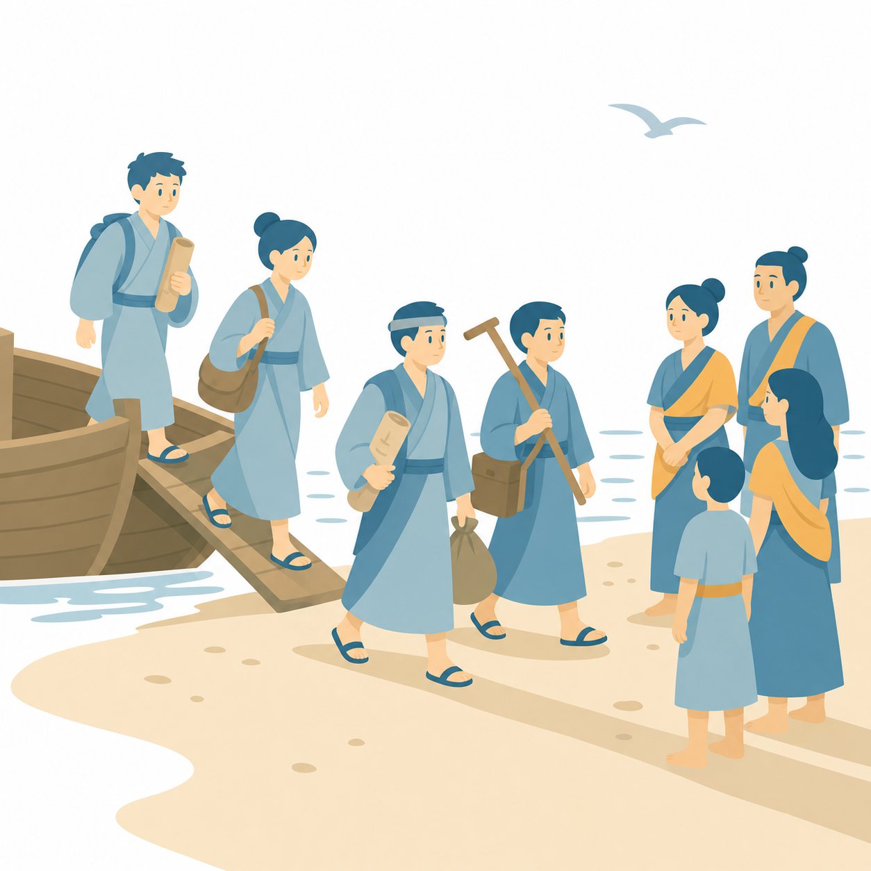 渡来人｜社会ことば辞典。古代に朝鮮半島や中国大陸から日本へ渡ってきた人々です。