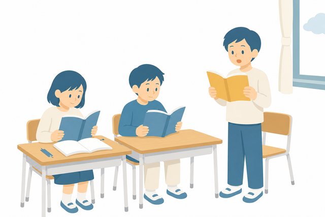 国語の音読のイラスト