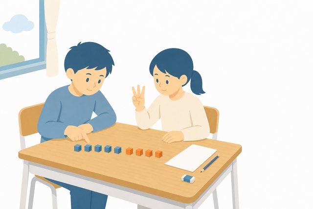 算数ブロックのイラスト