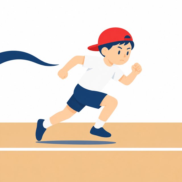 トラックを走る子ども
