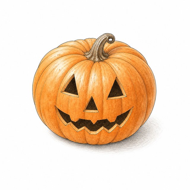 ハロウィンのかぼちゃ（線画）