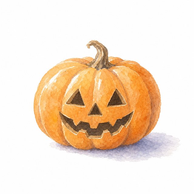 ハロウィンのかぼちゃ（水彩）
