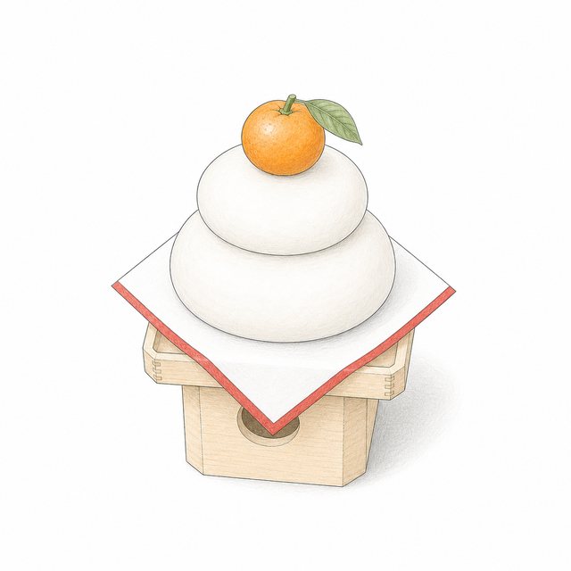 鏡もち（線画）