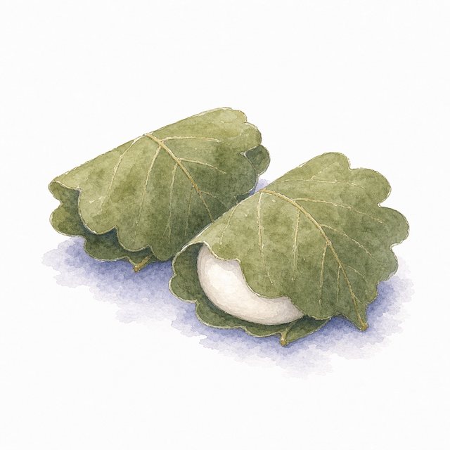 かしわもち（水彩）