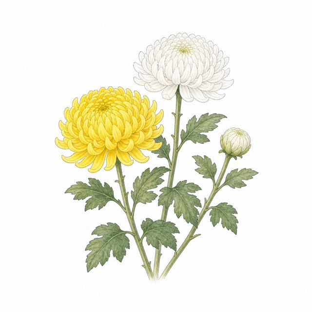 菊の花（線画）