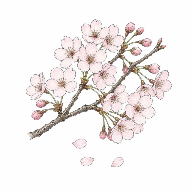 桜満開（線画）