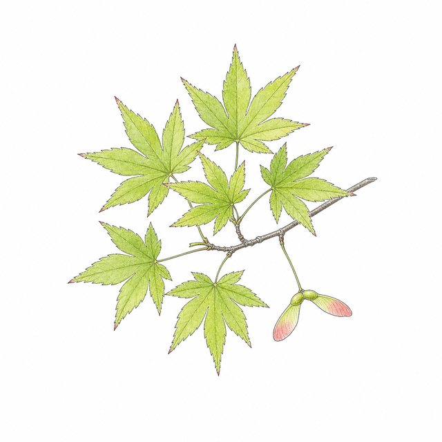 新緑の若葉（線画）