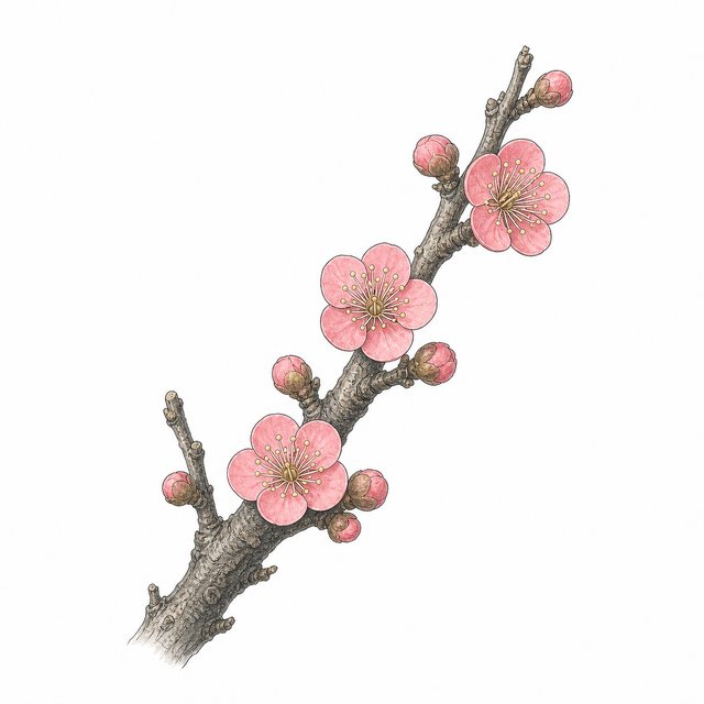 梅の花（線画）