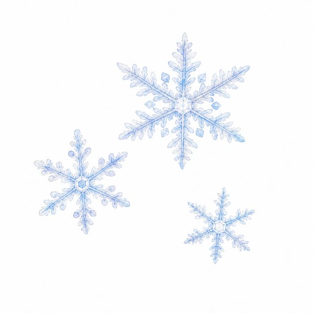雪の結晶（水彩）