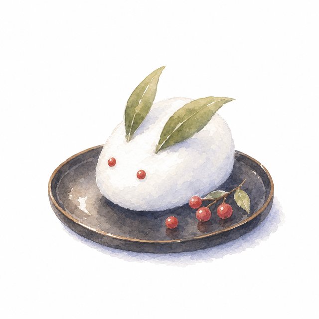 雪うさぎ（水彩）