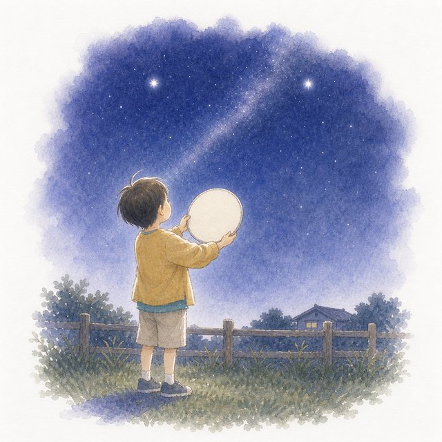 星座早見盤を持つ子ども